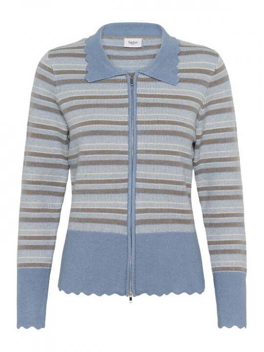 Foto van product SAINT TROPEZ Gebreid vest 'SZPippa' blauw / bruin