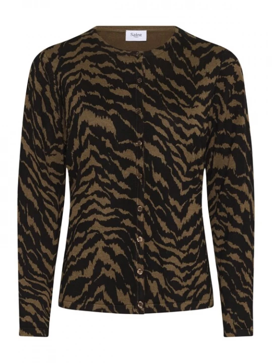 Foto van product SAINT TROPEZ Gebreid vest 'Zhila' bruin / zwart