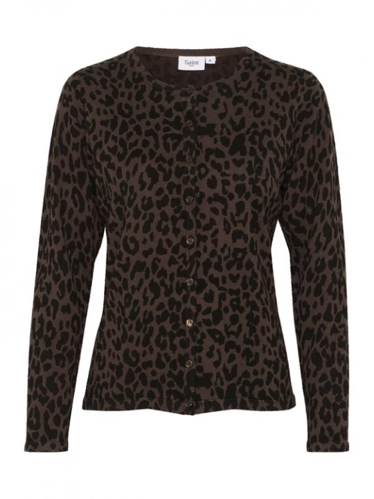 Foto van product SAINT TROPEZ Gebreid vest 'Zhila' mokka / zwart