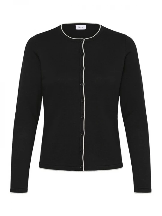 Foto van product SAINT TROPEZ Gebreid vest zwart / wit