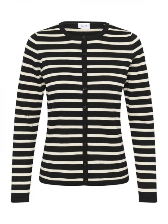 Foto van product SAINT TROPEZ Gebreid vest zwart / wit