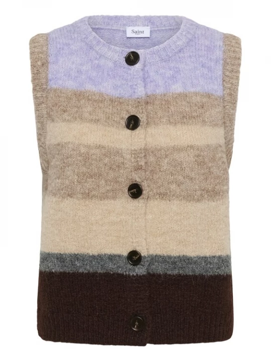 Foto van product SAINT TROPEZ Gebreide bodywarmer 'Seraphina' gemengde kleuren