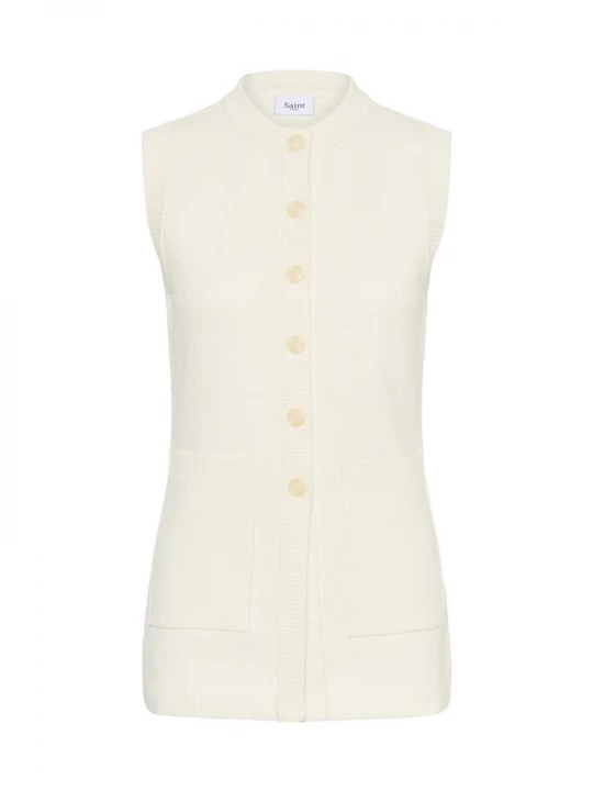 Foto van product SAINT TROPEZ Gebreide bodywarmer 'ST Nabi' wit