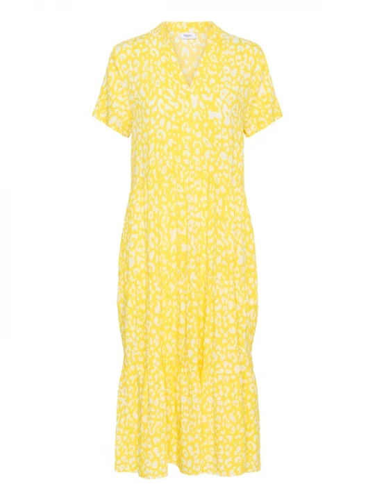 Foto van product SAINT TROPEZ Jurk 'Eda' geel / wit