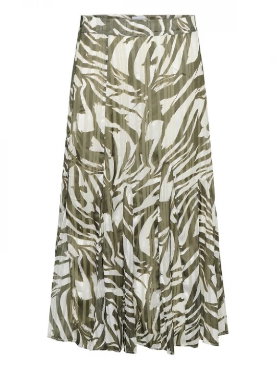 Foto van product SAINT TROPEZ Rok 'SZRipley' olijfgroen / wit