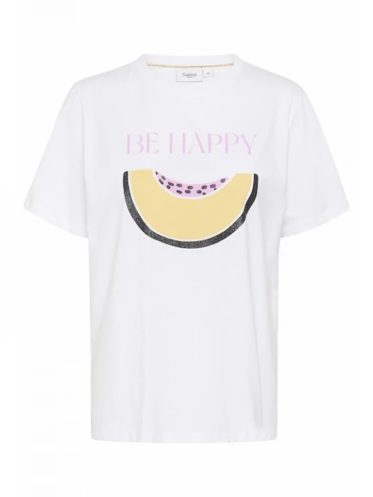 Foto van product SAINT TROPEZ Shirt 'Harda' pasteelgeel / pruim / zwart gemêleerd / wit