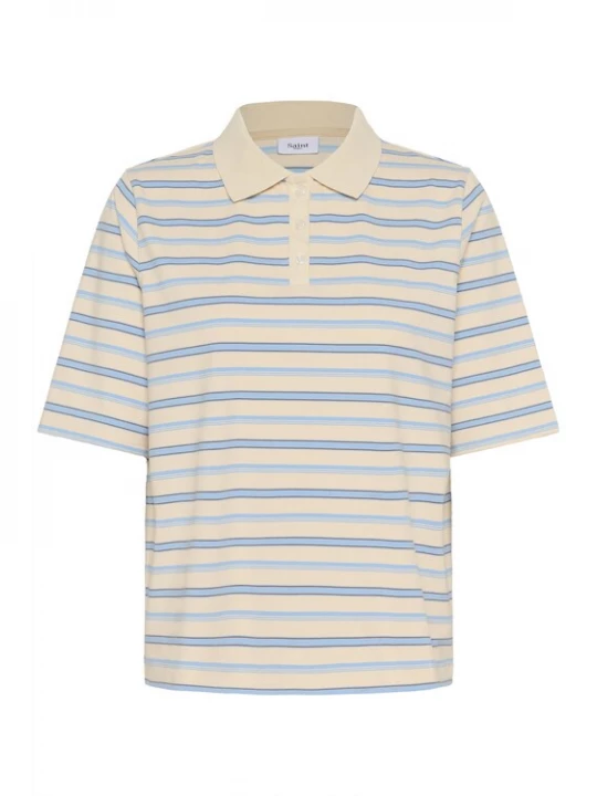 Foto van product SAINT TROPEZ Shirt 'Joana' lichtbeige / bruin / wolwit