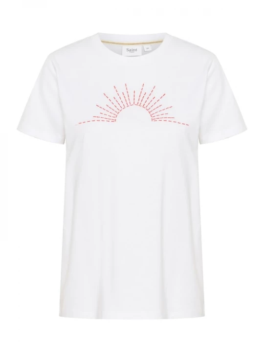 Foto van product SAINT TROPEZ Shirt 'KanvaSZ' koraal / wit