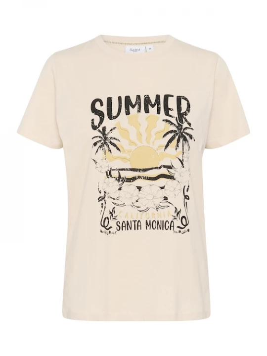 Foto van product SAINT TROPEZ Shirt 'Kuvi' crème / mosterd / zwart