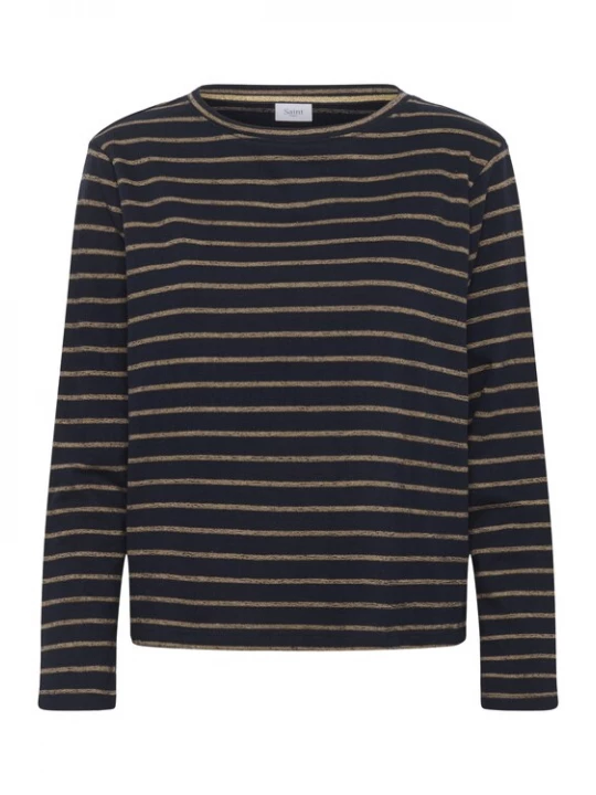 Foto van product SAINT TROPEZ Shirt 'OsannaSZ' nachtblauw / goudgeel