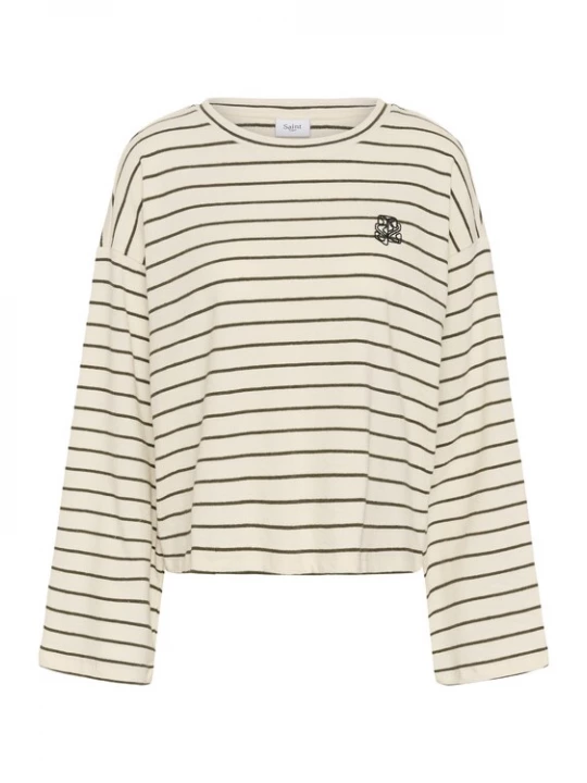Foto van product SAINT TROPEZ Shirt 'SZRue' beige / olijfgroen