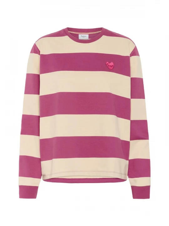 Foto van product SAINT TROPEZ Sweatshirt 'MajsaSZ' ecru / roodviolet