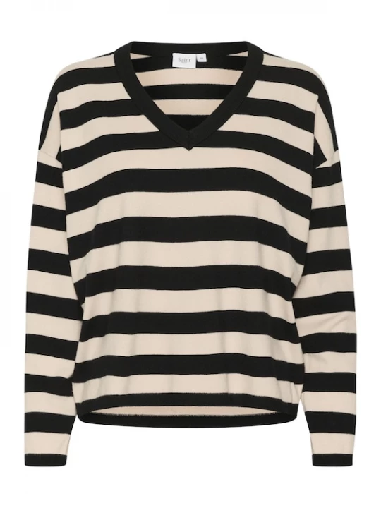 Foto van product SAINT TROPEZ Trui 'Fikam' beige / zwart