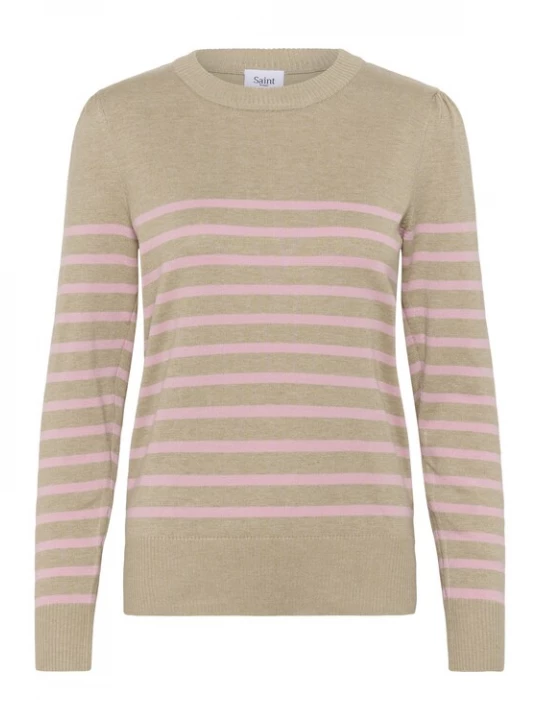 Foto van product SAINT TROPEZ Trui 'Mila' beige / pastelroze