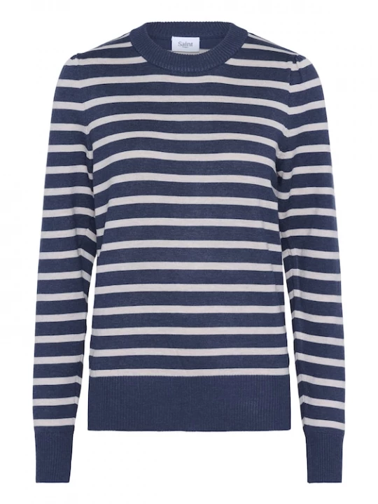Foto van product SAINT TROPEZ Trui 'Mila' indigo / offwhite