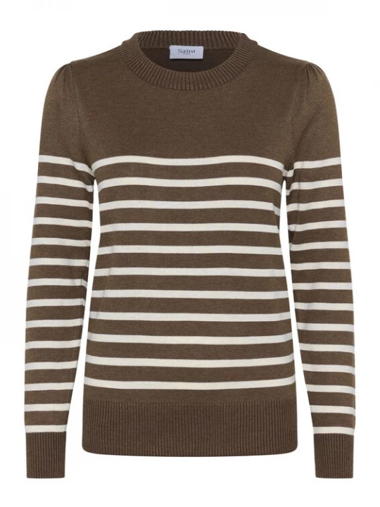 Foto van product SAINT TROPEZ Trui 'Mila' sepia / wit