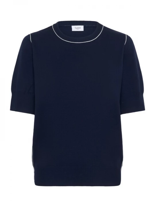 Foto van product SAINT TROPEZ Trui 'Milane' nachtblauw / wit