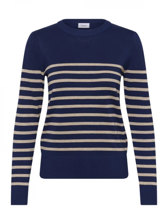 Foto van product SAINT TROPEZ Trui 'MilaSZ' beige / ultramarine blauw