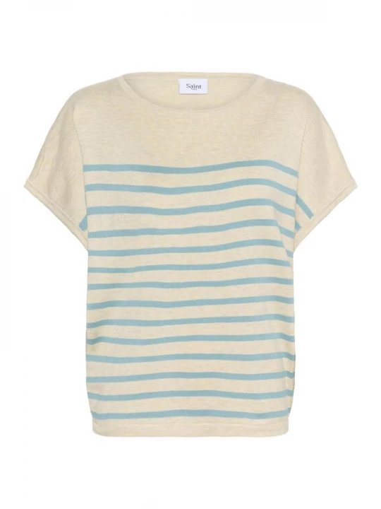 Foto van product SAINT TROPEZ Trui 'MilaSZ' ivoor / lichtblauw
