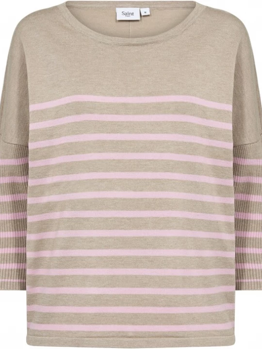 Foto van product SAINT TROPEZ Trui 'MilaSZ' taupe / pastelroze
