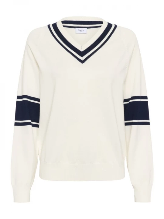 Foto van product SAINT TROPEZ Trui 'Milissa' navy / wit
