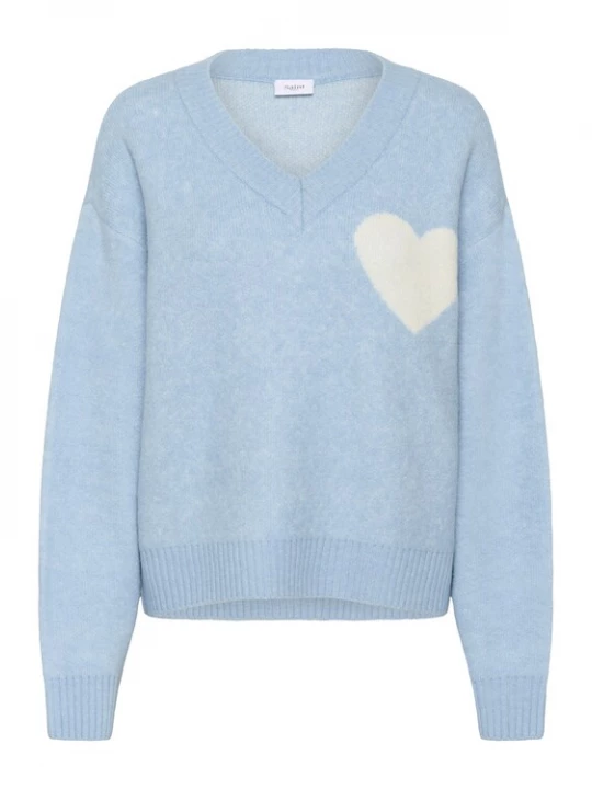 Foto van product SAINT TROPEZ Trui 'PariaSZ' hemelsblauw / wit