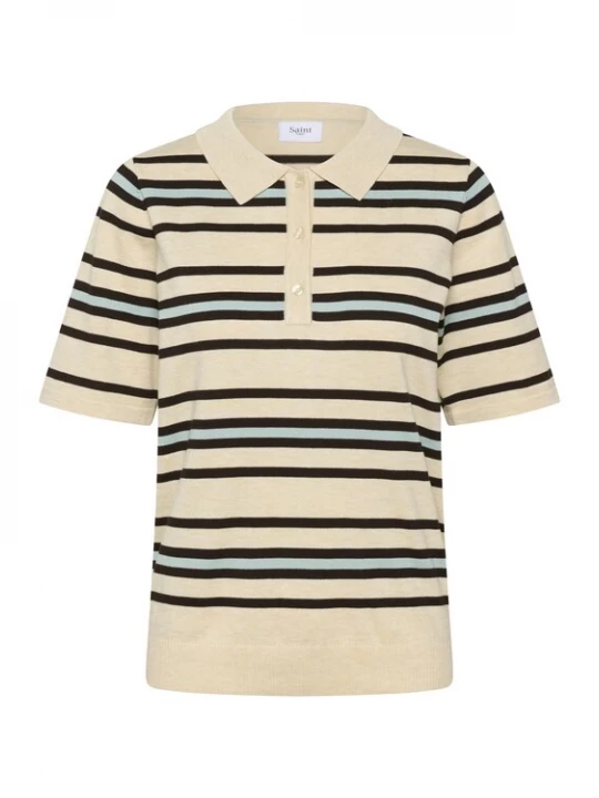 Foto van product SAINT TROPEZ Trui 'Pila' beige / blauw / zwart
