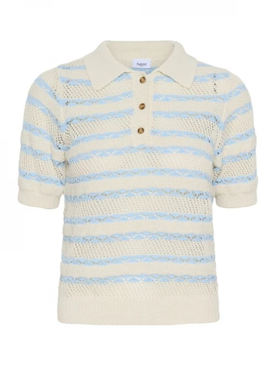 Foto van product SAINT TROPEZ Trui 'SZRosetta' lichtblauw / offwhite