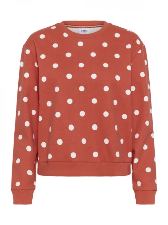 Foto van product SAINT TROPEZ Trui 'Zagna' vuurrood / wit
