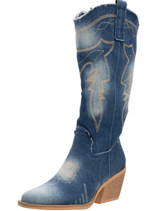 Foto van product Salinyang Cowboylaarzen beige / donkerblauw