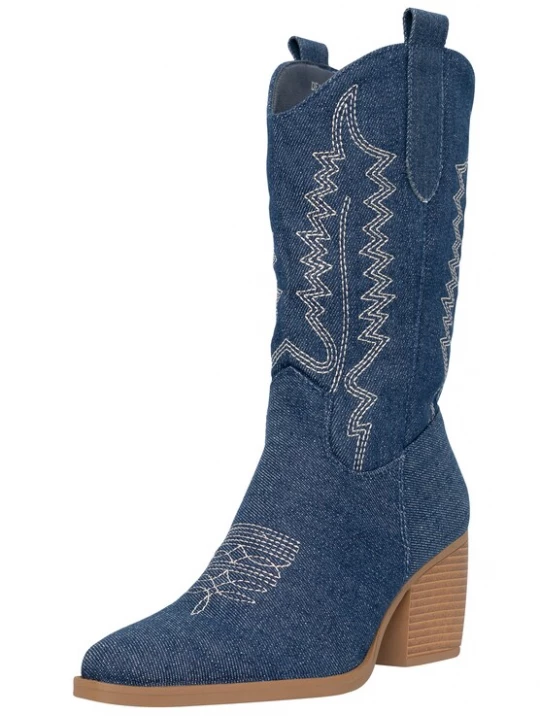 Foto van product Salinyang Cowboylaarzen blauw denim