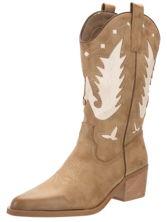 Foto van product Salinyang Cowboylaarzen ecru / kaki