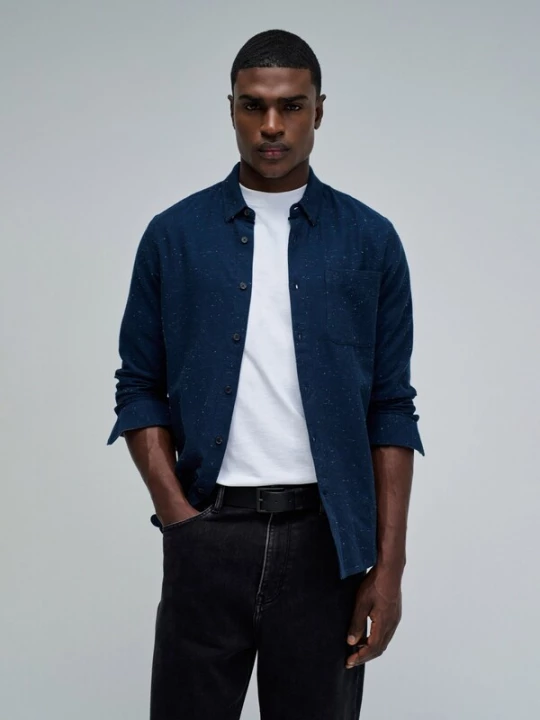 Foto van product Salsa Jeans Overhemd blauw gemêleerd