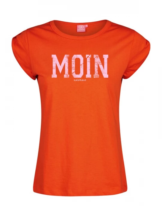Foto van product salzhaut Shirt ' BIIKE - MOIN ' mandarijn / rosa