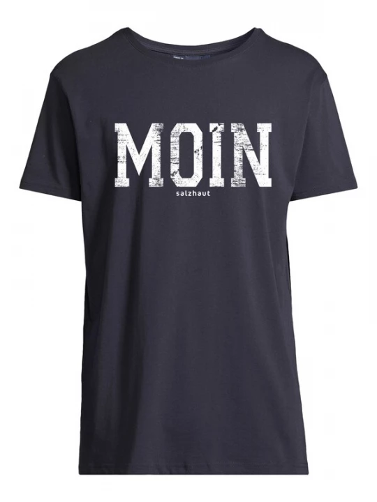 Foto van product salzhaut Shirt 'Moin' ultramarine blauw / wit