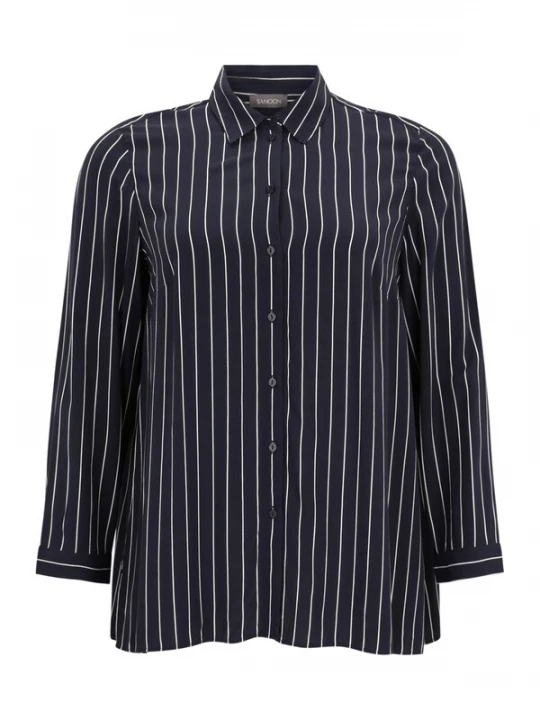 Foto van product SAMOON Blouse navy / wit