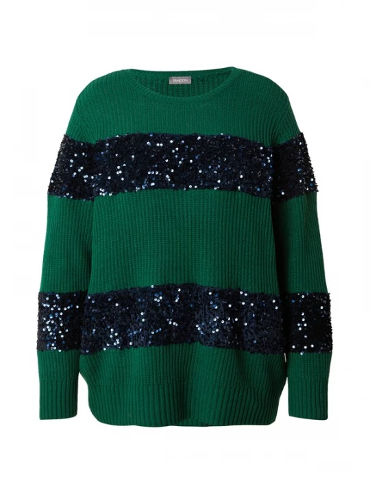 Foto van product SAMOON Trui navy / groen
