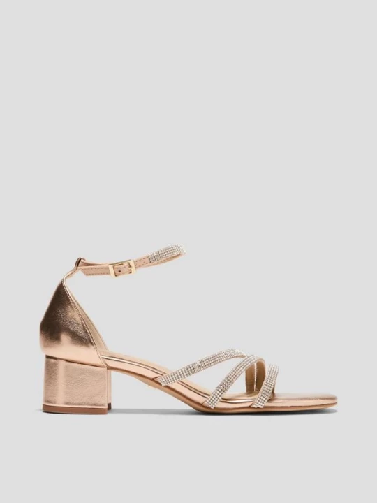 Foto van product Sandalen met bandjes en blokhak s.Oliver goud