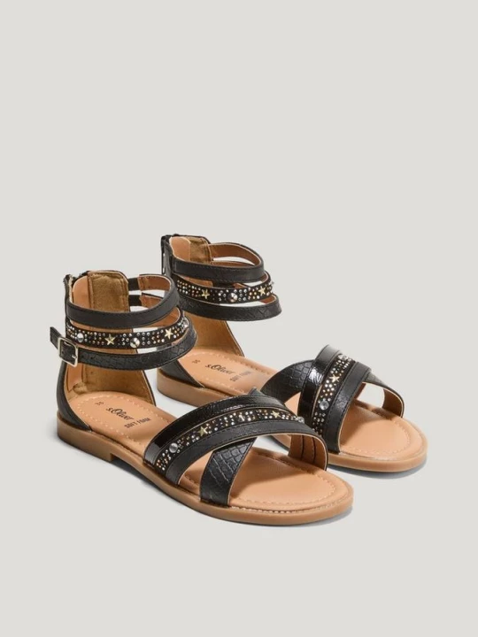Foto van product Sandalen met bandjes en siersteentjes s.Oliver zwart