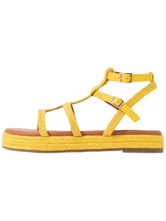 Foto van product Sandalen met plateauzool Divine Factory geel
