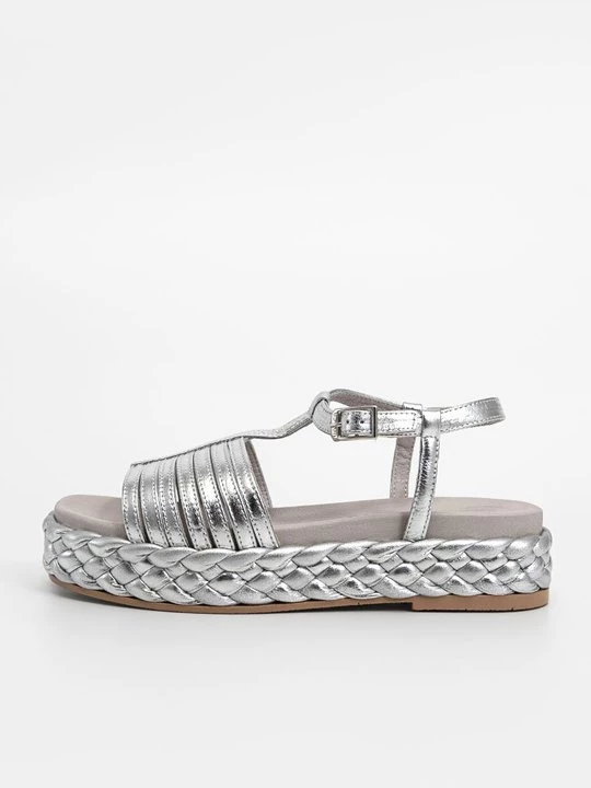Foto van product Sandalen met plateauzool Unisa zilverkleurig