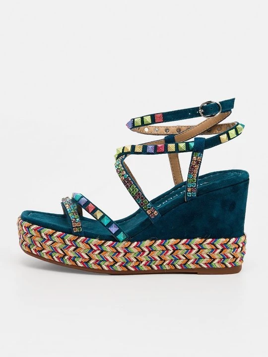 Foto van product Sandalen met sleehak Alma en Pena blauw