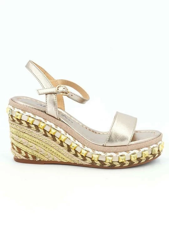 Foto van product Sandalen met sleehak Alma en Pena goudkleurig
