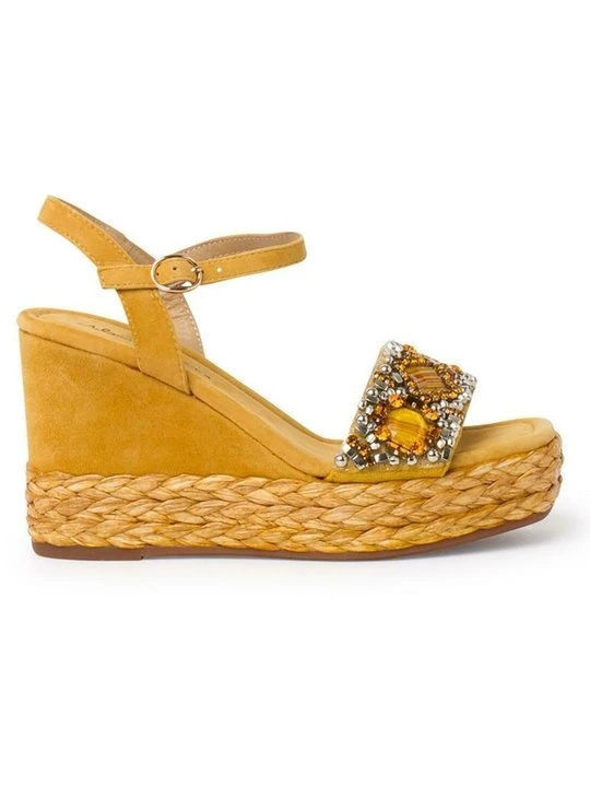 Foto van product Sandalen met sleehak Alma en Pena mosterdgeel