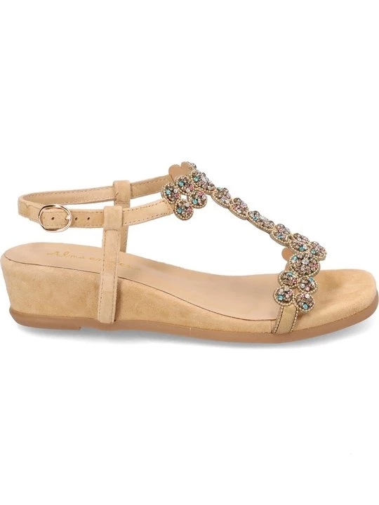 Foto van product Sandalen met sleehak Alma en Pena zandkleur