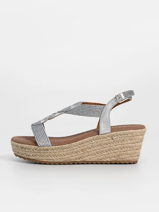 Foto van product Sandalen met sleehak Cassis Côte D'azur zilverkleurig