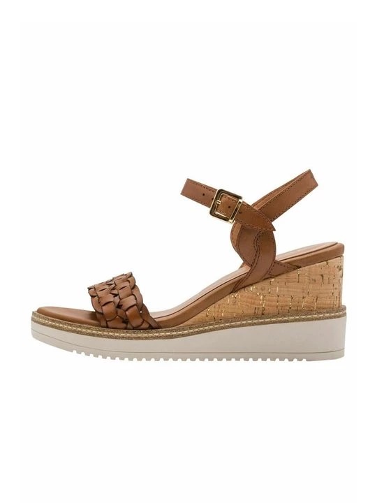 Foto van product Sandalen met sleehak Tamaris bruin