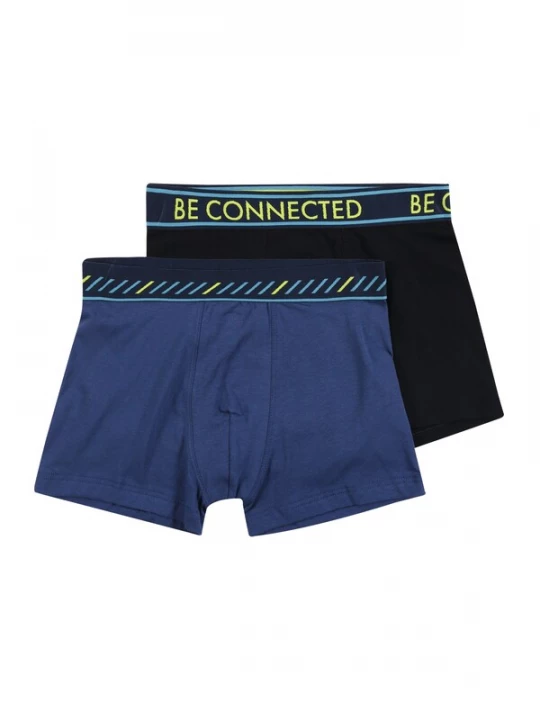 Foto van product Sanetta Onderbroek smoky blue / royal blue / koningsblauw / neongeel / zwart