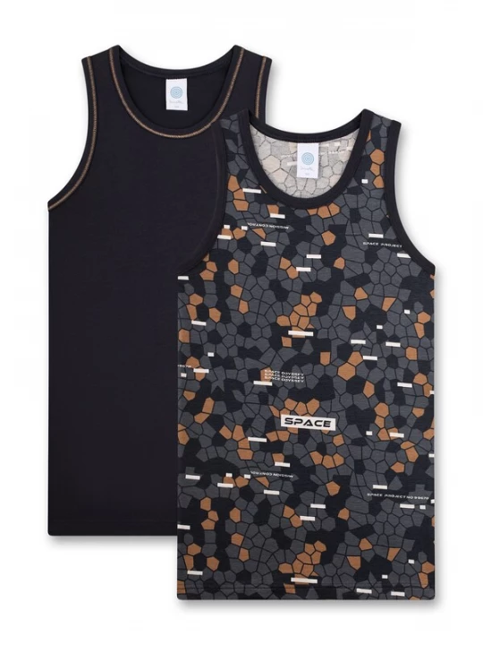 Foto van product Sanetta Onderhemd navy / nachtblauw / bruin / wit