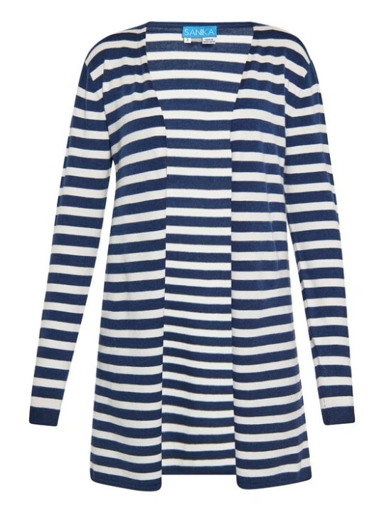 Foto van product SANIKA Gebreid vest marine / wit